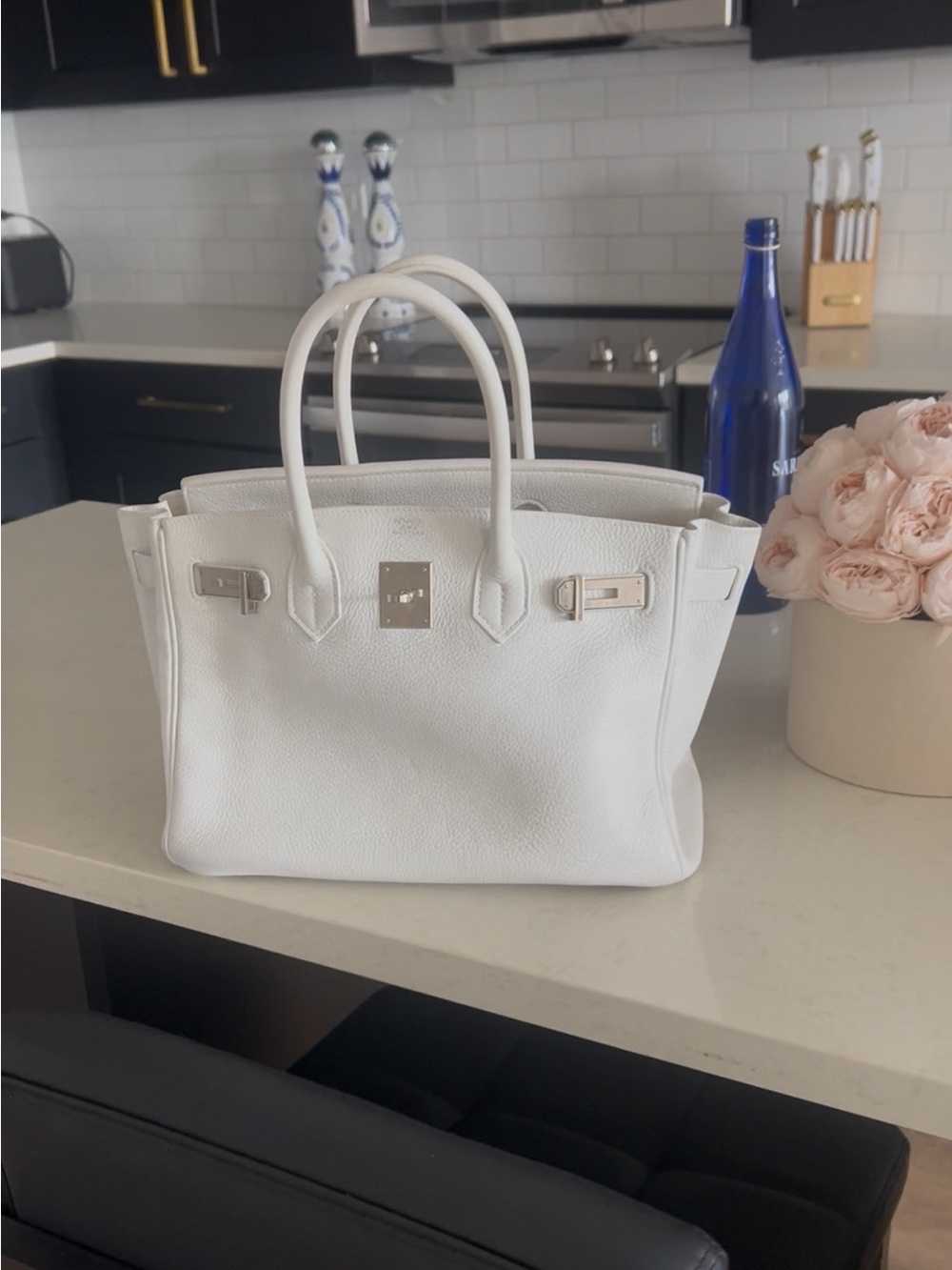 Hermes White Leather Birkin